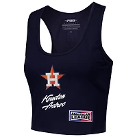Débardeur court ajusté en trois mélanges Pro Standard pour femmes, bleu marine, Houston Astros Fast Lane