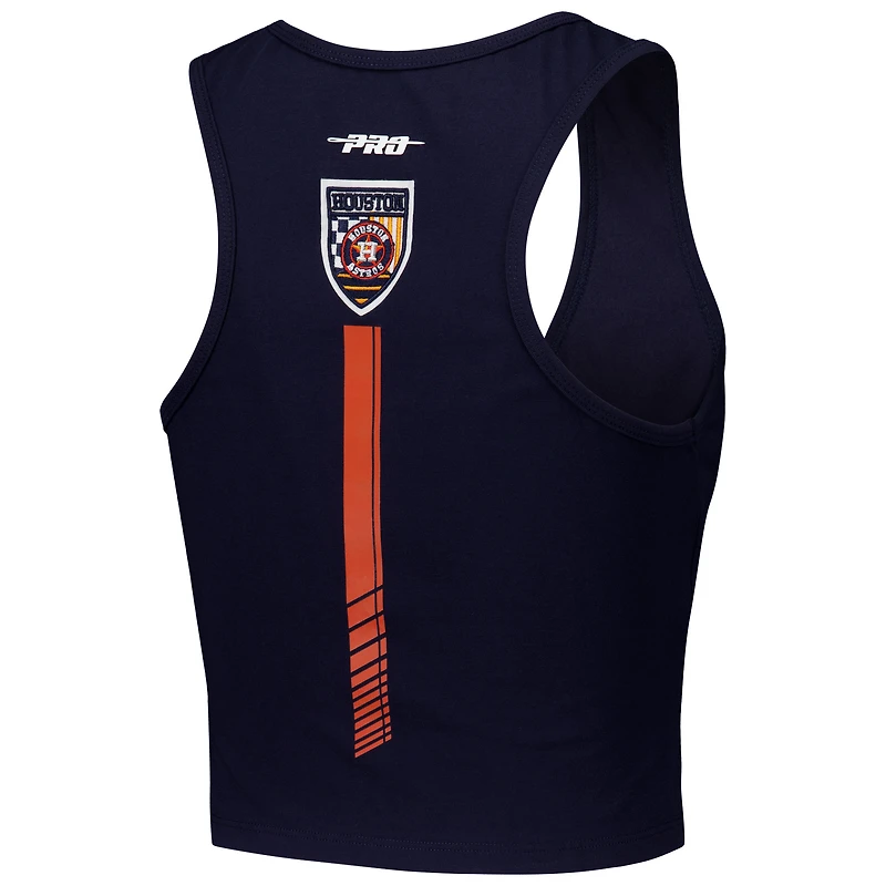 Débardeur court ajusté en trois mélanges Pro Standard pour femmes, bleu marine, Houston Astros Fast Lane
