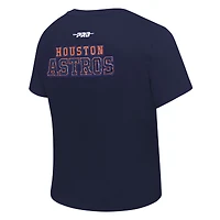 Women's Pro Standard  Navy Houston Astros Game Day Classics Baby Doll Cropped T-Shirt