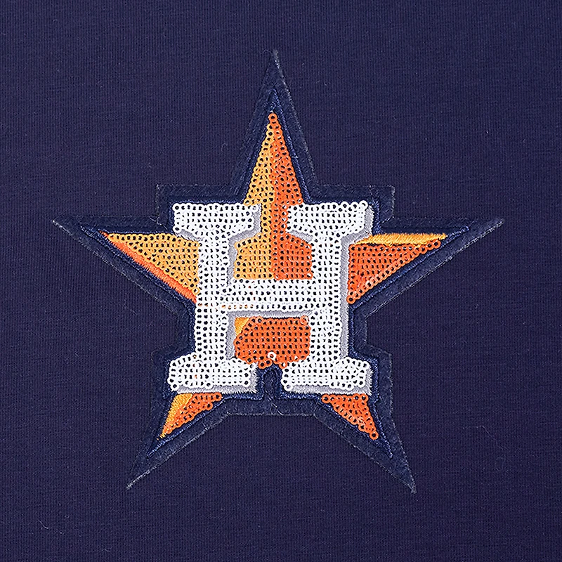 Women's Pro Standard  Navy Houston Astros Game Day Classics Baby Doll Cropped T-Shirt