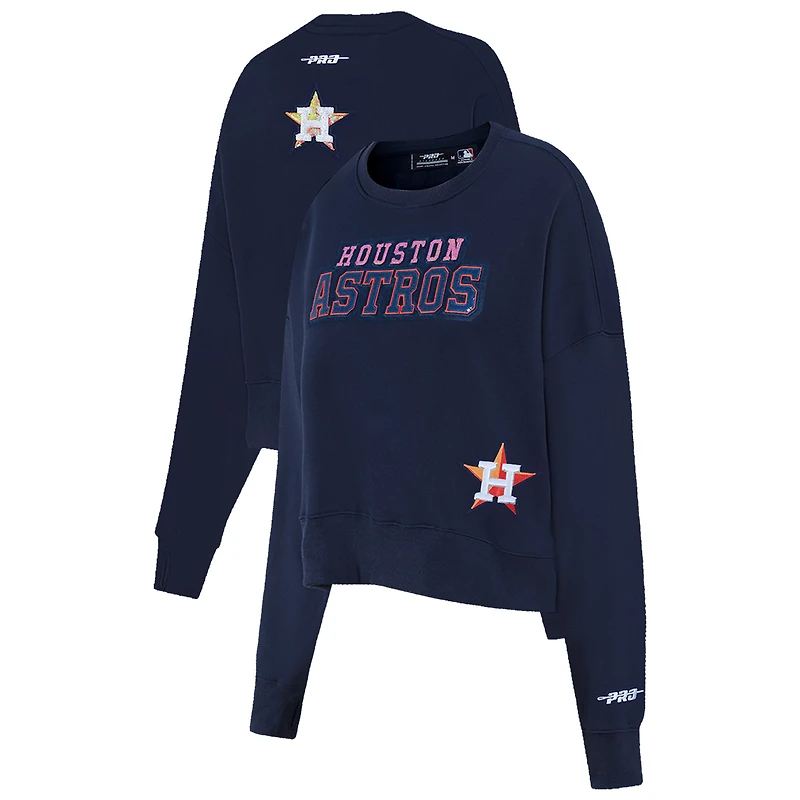 Sweat-shirt ras du cou Game Day Classics Pro Standard bleu marine pour femme des Astros de Houston