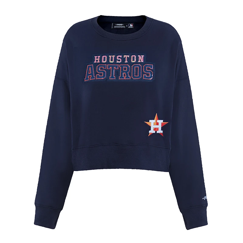 Sweat-shirt ras du cou Game Day Classics Pro Standard bleu marine pour femme des Astros de Houston