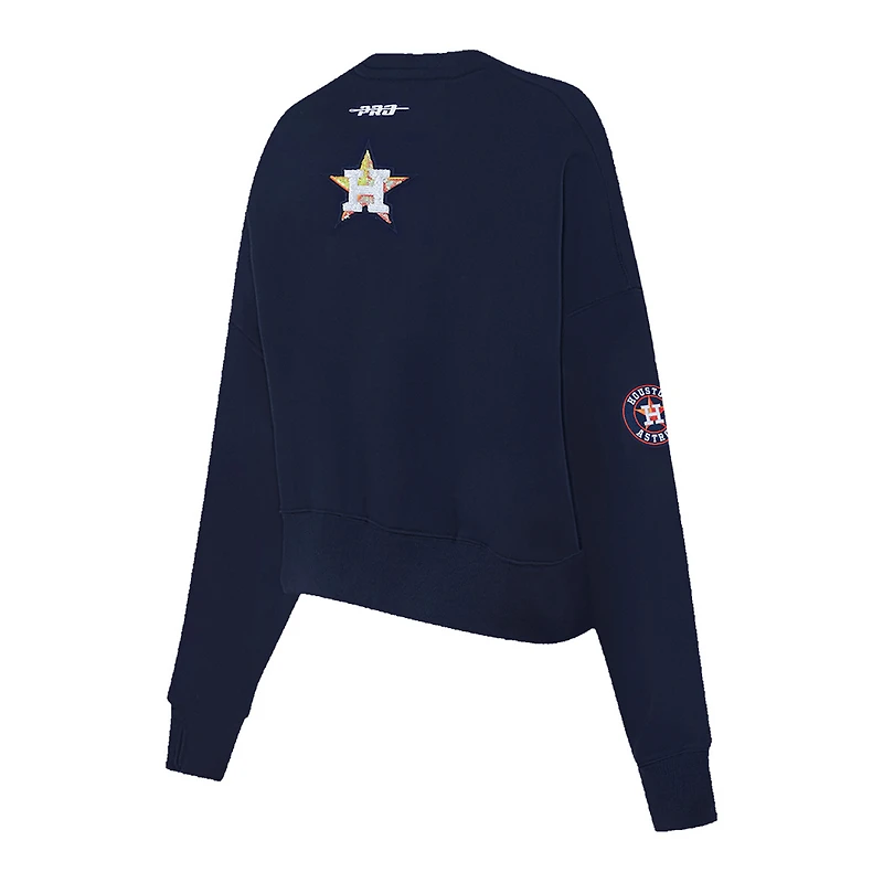 Women's Pro Standard Navy Houston Astros Game Day Classics Crewneck Pullover Sweatshirt