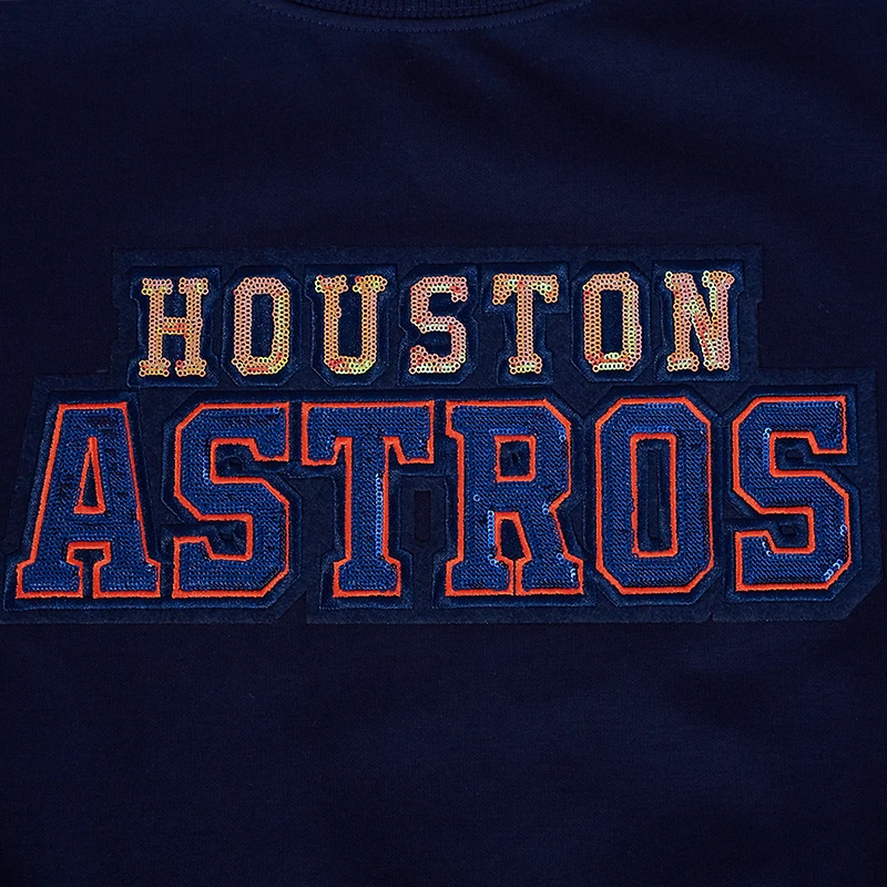 Women's Pro Standard Navy Houston Astros Game Day Classics Crewneck Pullover Sweatshirt