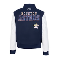 Women's Pro Standard Navy Houston Astros Game Day Classics Wool Varsity Jacket