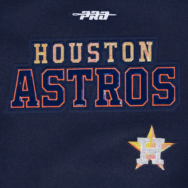 Women's Pro Standard Navy Houston Astros Game Day Classics Wool Varsity Jacket