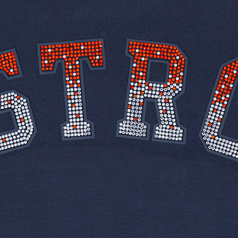 Women's Pro Standard  Navy Houston Astros Rhinestone Slim Fit T-Shirt