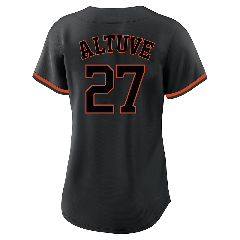 Maillot de mode grande taille Jose Altuve, Houston Astros, noir, avec nom et numéro du joueur