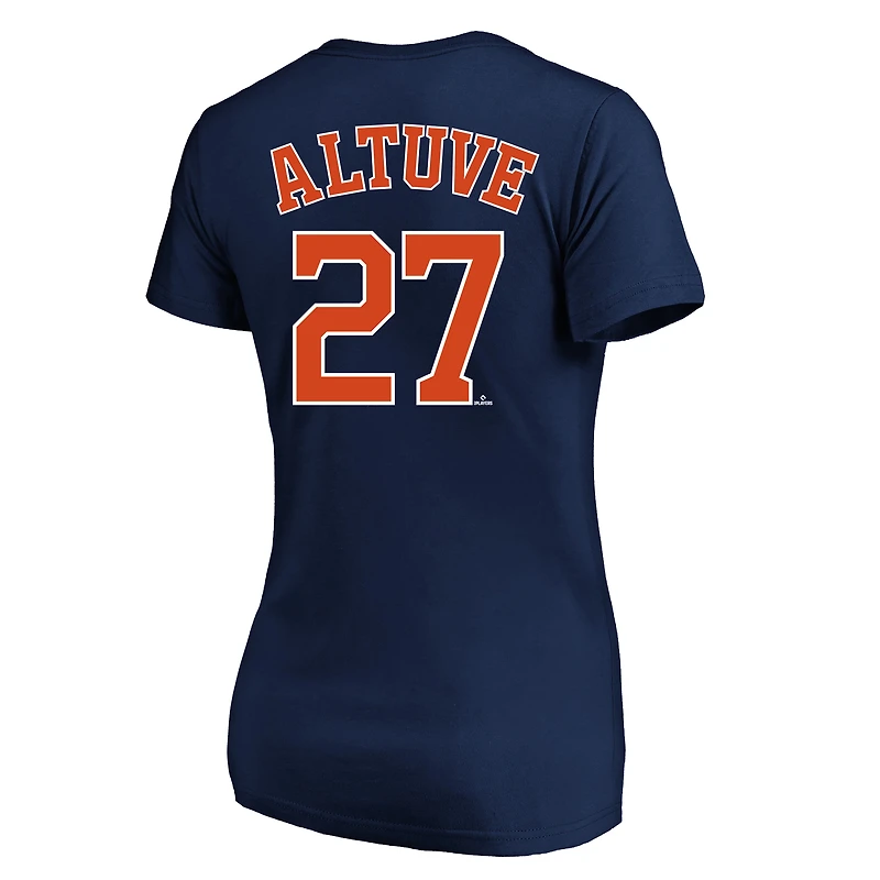 Women's Profile Jose Altuve Navy Houston Astros Plus Name & Number V-Neck T-Shirt