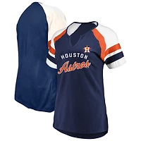 Women's Profile  Navy Houston Astros Arched Notch Neck T-Shirt