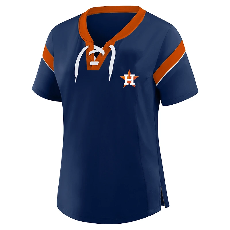 Women's Profile Navy Houston Astros Plus Lace-Up T-Shirt