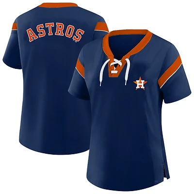 Women's Profile Navy Houston Astros Plus Lace-Up T-Shirt