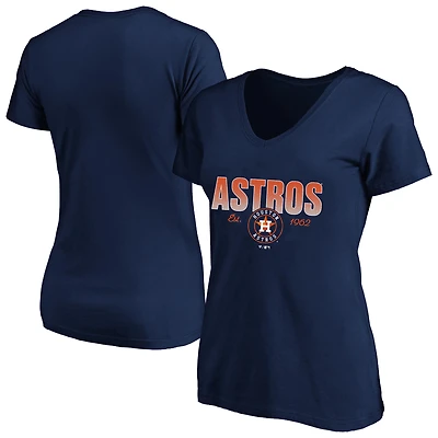 Women's Profile Navy Houston Astros Plus Wordmark V-Neck T-Shirt
