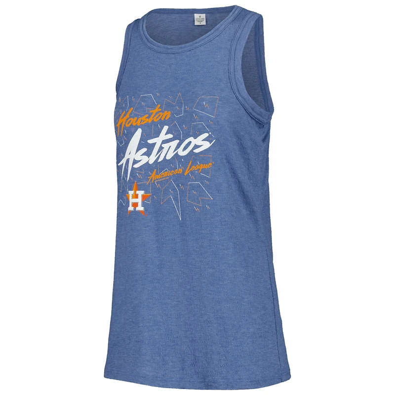 Women's Soft as a Grape Navy Houston Astros Gauze High Neck Tank Top