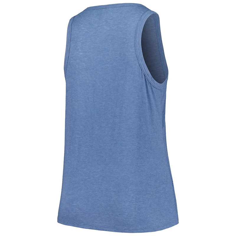 Débardeur tri-mélange courbé a col haut taille plus pour femmes Soft as Grape Navy Houston Astros