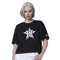 Women's Starter  Black Houston Astros Holy Grail Boxy Cropped T-Shirt