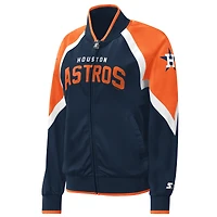 Women's Starter Navy Houston Astros Touchdown Raglan Full-Zip Track Jacket