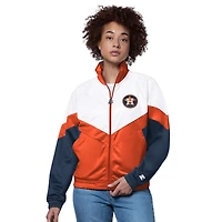 Women's Starter  White/Orange Houston Astros Teamwork Raglan Full-Zip Track Jacket