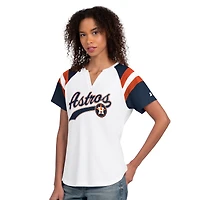 Women's Starter  White Houston Astros Game On Notch Neck Raglan T-Shirt