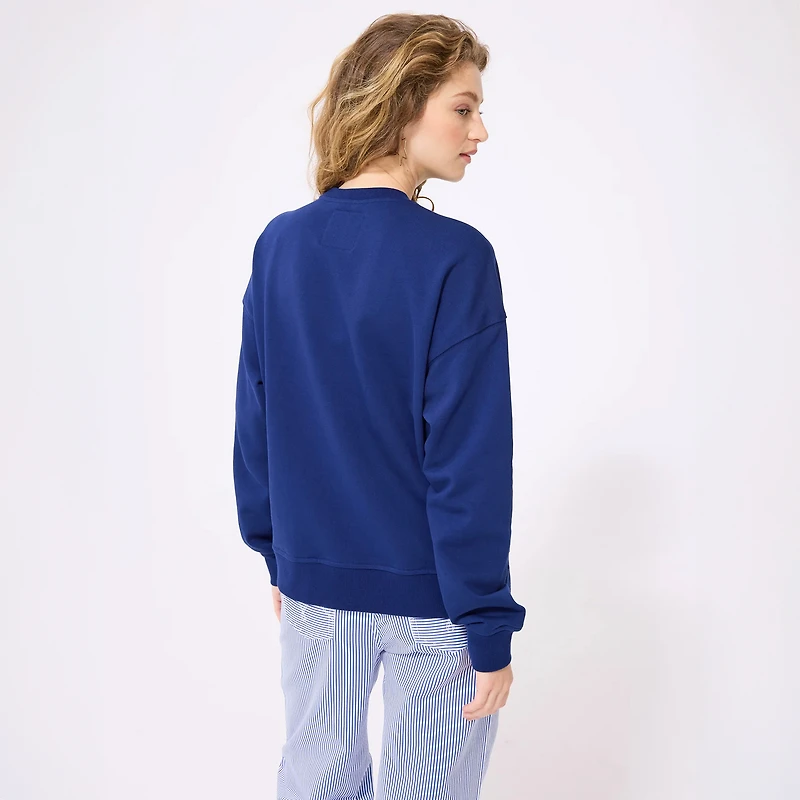 Women's Terez Navy Houston Astros Marquee Gemstone Logo Sweatshirt