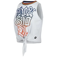 Débardeur The Wild Collective Houston Astros pour femme gris torsadé à nouer sur le devant
