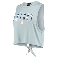 Women's The Wild Collective Light Blue Houston Astros Open Back Twist-Tie Tank Top