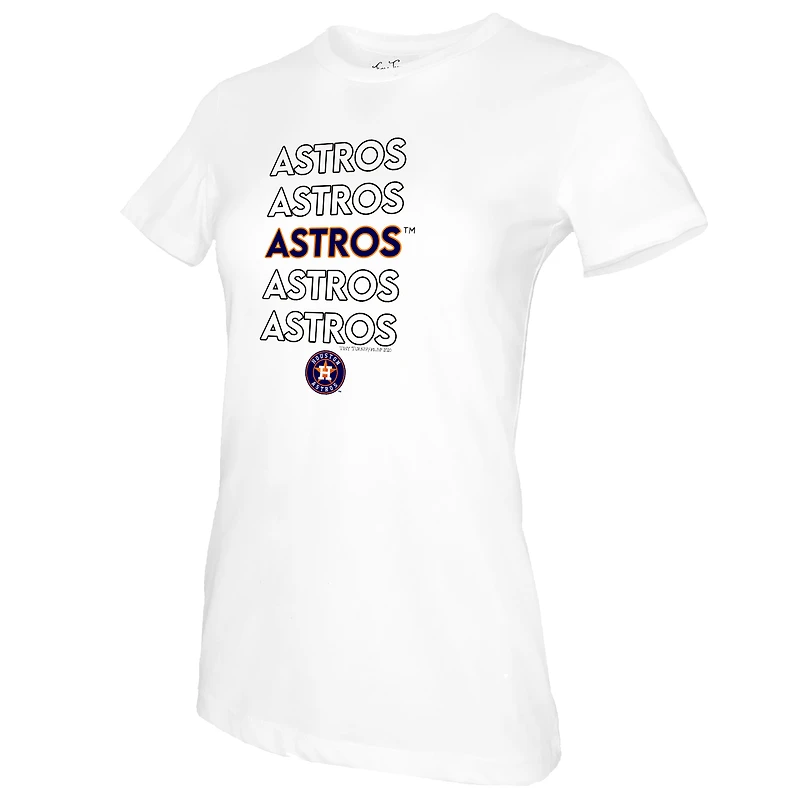 Women's Tiny Turnip White Houston Astros Stacked T-Shirt