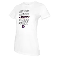 Women's Tiny Turnip White Houston Astros Stacked T-Shirt