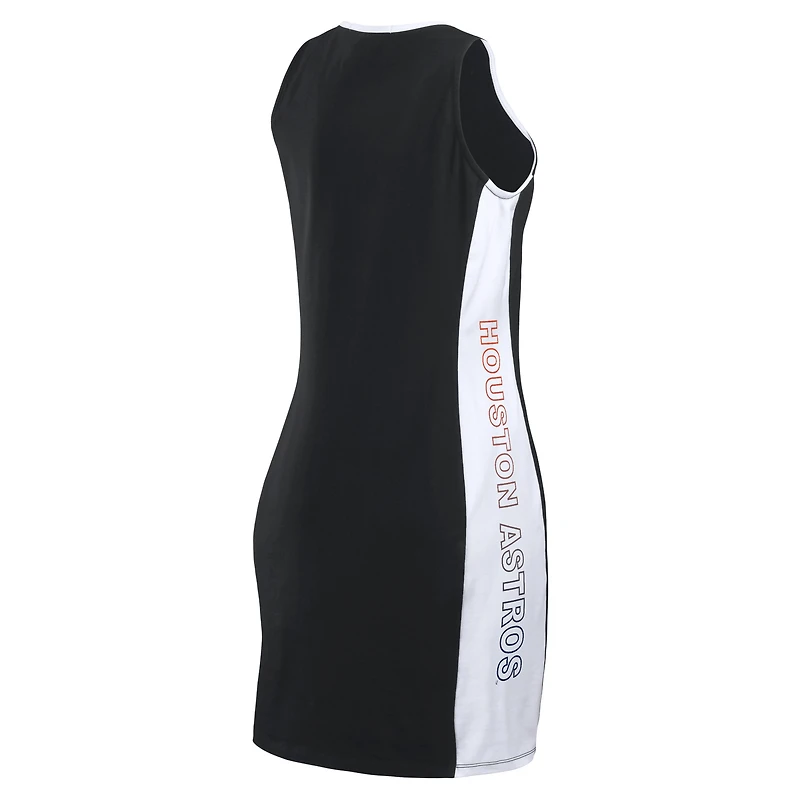 Robe WEAR by Erin Andrews noire sans manches à blocs de couleurs des Astros Houston pour femmes