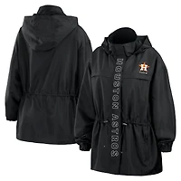Veste à capuche coupe-vent entièrement zippée WEAR by Erin Andrews pour femmes, noire, Houston Astros