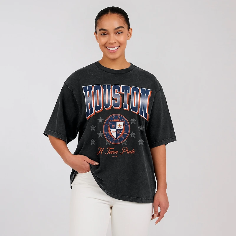 T-shirt boyfriend oversize noir Houston Astros de la marque WEAR by Erin Andrews pour femmes