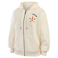 Sweat à capuche zippé crème Houston Astros pour femme de la marque WEAR by Erin Andrews