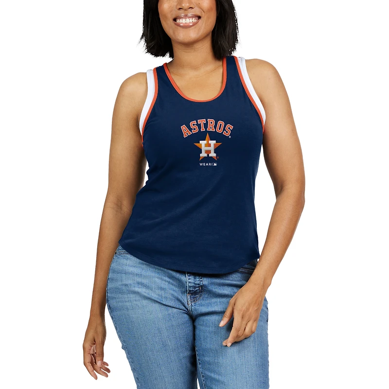 Women's WEAR by Erin Andrews Navy Houston Astros Colorblock Racerback Tank Top