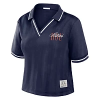 Polo court à col en V bleu marine Houston Astros de la marque WEAR by Erin Andrews pour femmes