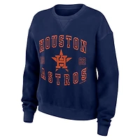 Women's WEAR by Erin Andrews Navy Houston Astros Vintage Cord Pullover Sweatshirt