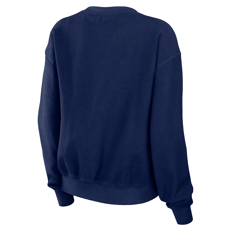 Women's WEAR by Erin Andrews Navy Houston Astros Vintage Cord Pullover Sweatshirt