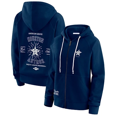 Women's WEAR by Erin Andrews Navy Houston Astros Vintage Full-Zip Raglan Hoodie