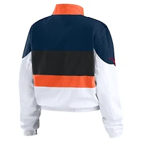 Veste zippée orange/blanche Houston Astros Racing pour femme WEAR by Erin Andrews