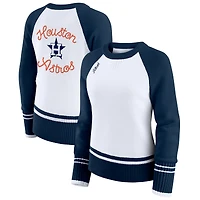 Women's WEAR by Erin Andrews White Houston Astros Colorblock Raglan Sweater