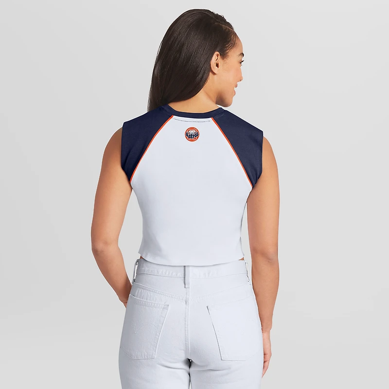 Débardeur raglan court blanc Houston Astros Cooperstown de la marque WEAR by Erin Andrews pour femmes