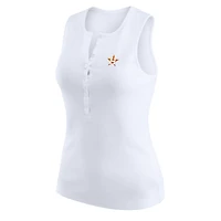 Women's WEAR by Erin Andrews White Houston Astros Rib-Knit Henley Tank Top