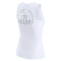 Women's WEAR by Erin Andrews White Houston Astros Rib-Knit Henley Tank Top