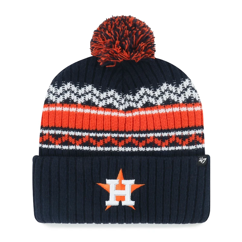 Youth '47 Navy Houston Astros Polar Vortex Cuffed Knit Hat with Pom