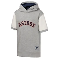 Youth  Heather Gray Houston Astros Line Up Short Sleeve Pullover Hoodie