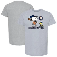 Youth  Heather Gray Houston Astros Peanuts Snoopy T-Shirt