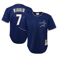 Maillot d'entraînement au bâton en maille pour jeunes Mitchell & Ness Craig Biggio, Houston Astros Cooperstown Collection, bleu marine