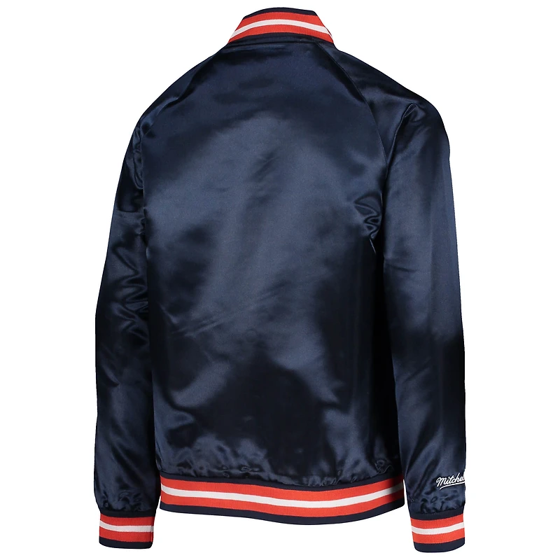 Youth Mitchell & Ness Navy Houston Astros Cooperstown Collection Raglan Satin Full-Snap Jacket