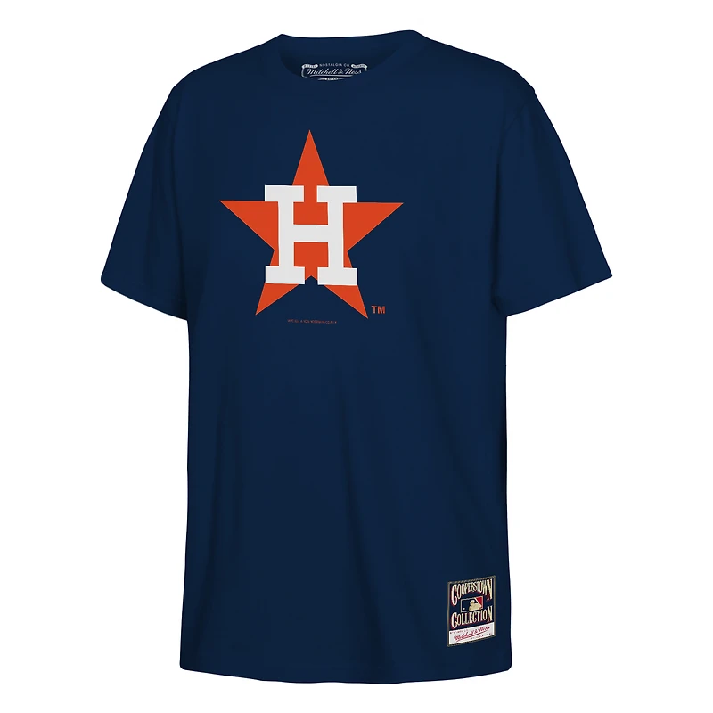 Youth Mitchell & Ness Navy Houston Astros Retro Logo T-Shirt