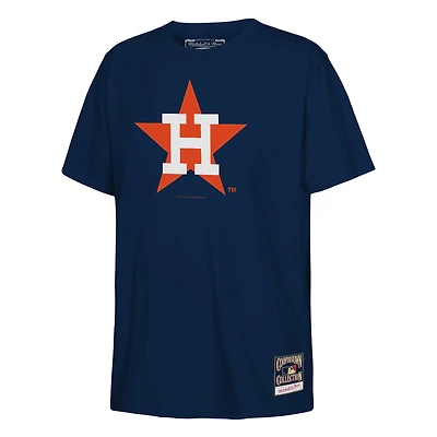 Youth Mitchell & Ness  Navy Houston Astros Retro Logo T-Shirt