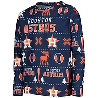 Youth Navy Houston Astros Allover Print Long Sleeve T-Shirt & Pants Sleep Set